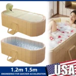 1.2m 1.5m Portable Constant Temperature Bathtub Adult Foldable Bathtub Soaking Tub Bathroom SPA Reusable Bathing Tubs with Lid