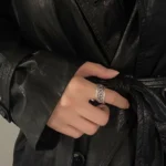 Exaggerated Spiral Retro Distressed Letter Design Unique Ring for Men and Women 2025 New Index Finger Ring Trendy and Personalized - Image 3