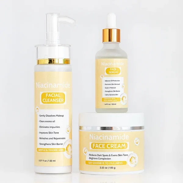 manufactur skin care skin care beauty the best niacinamide set face serum face cream facial cleanser herbal skin care set