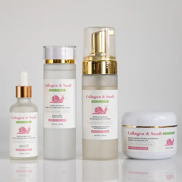 Organic Face Product moisturizing hydrating Firming Anti-aging Collagen Snail Set cream facial lotion